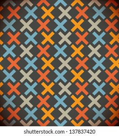 Endless simple geometrical background. Chequered colorful seamless pattern. Embroidered decorative lace backdrop