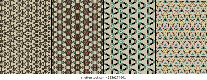 Endless simple ornament, collection of colorful geometric shapes as your design concept.