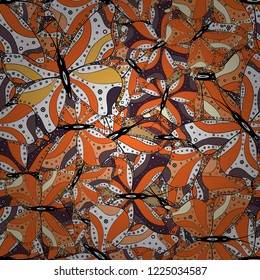 Endless. Sketch, doodle, scribble. Cute girly seamless pattern drawn by hand. Repeated butterflies. Vector illustration.