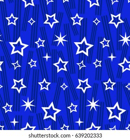 Endless stars abstract pattern. Background texture.  Vector illustration.