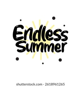 Endless Summer Lettering Vector Design.
