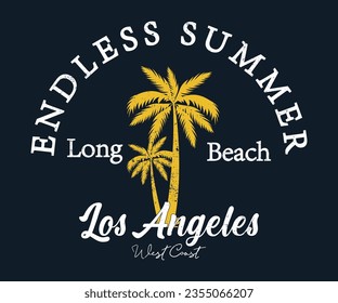 Endless Summer Long Beach badge. For t-shirt prints, posters, and other uses.