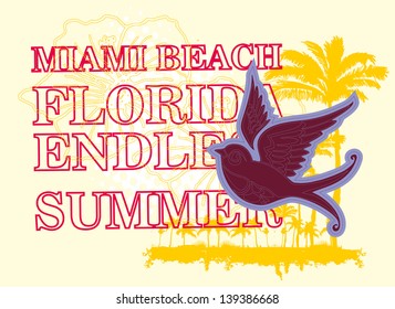endless summer miami beach florida vector art