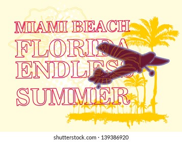 endless summer miami beach florida vector art