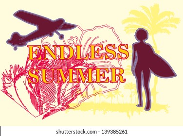 endless summer palm beach vector art
