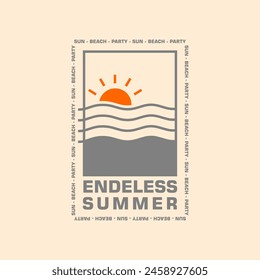 endless summer simple vintage fashion vector