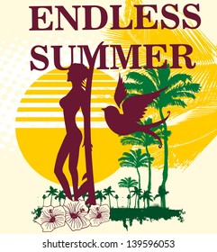 endless summer surfer vector art