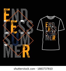 Endlose Sommer Typografie-Bekleidung auf Shirt Design-Vektorgrafik.