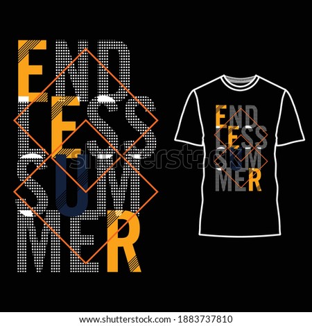 Endless summer typography apparel t shirt design vector.