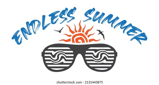 endless summer typography for t-shirt print , vector illustration