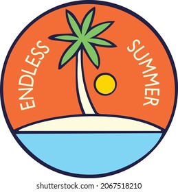 endless summer vector illustration beach
