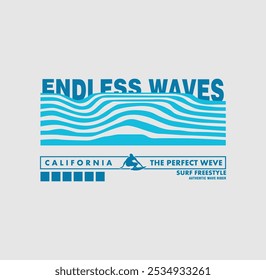 Endless Summer Vibes typography, t-shirt graphics, vectors illustration.