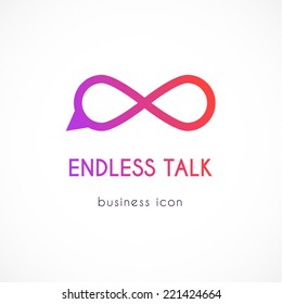 Endless talk vector business icon. Modern business conversation simple icon. Business logo template