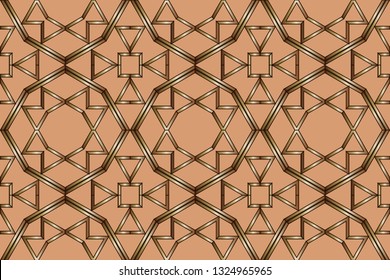 The endless texture. Abstract geometric illustration. Pattern for website, corporate style, party invitation, seamless pattern with golden, elements. golden pattern. Vector illustration     