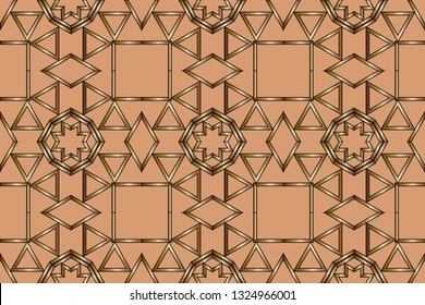 The endless texture. Abstract geometric illustration. Pattern for website, corporate style, party invitation, seamless pattern with golden, elements. golden pattern. Vector illustration     