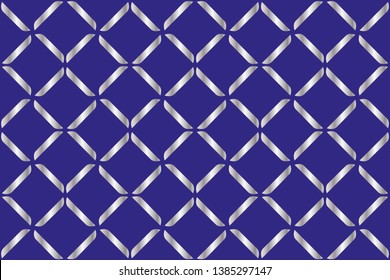 The endless texture. Abstract geometric illustration. Pattern for website. Vector illustration.Silver pattern on blue background