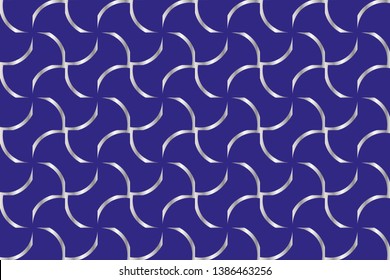 The endless texture. Abstract geometric illustration. Pattern for website, corporate style, party invitation, wallpaper. Vector seamless pattern,Silver patterns on blue background   