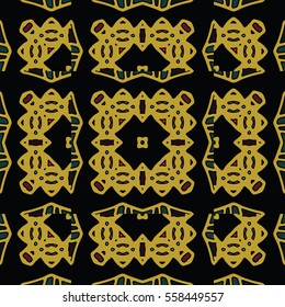 The endless texture. Golden edge.Vector ornaments. Abstract geometric illustration. Pattern for website, corporate style, party invitation, wallpaper.