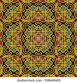 The endless texture. Golden edge.Vector ornaments. Abstract geometric illustration. Pattern for website, corporate style, party invitation, wallpaper.