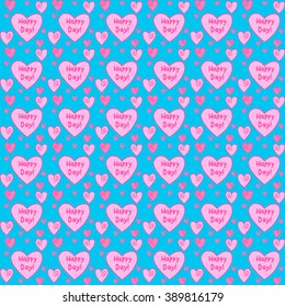 Endless texture with hearts in pink and blue.