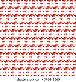 Endless texture with hearts in red and white. 