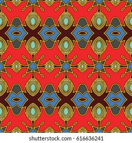 Endless texture. Vector ornaments. Abstract geometric illustration pattern for menu, booklet, corporate style, interior design, wallpaper.