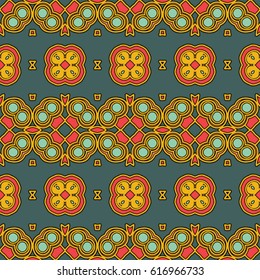 Endless texture. Vector ornaments. Abstract geometric illustration pattern for menu, booklet, corporate style, interior design, wallpaper.