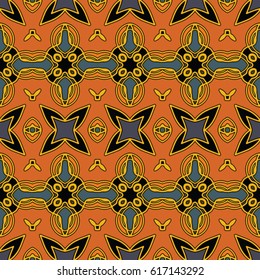 Endless texture. Vector ornaments. Abstract geometric illustration pattern for menu, booklet, corporate style, interior design, wallpaper. Gold edge.