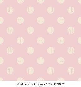 Endless texture for wallpaper, fill, web page background, surface texture. geometric ornament. pink and beige shabby pastel colors. Polka dot seamless pattern.Vector. Eps10.