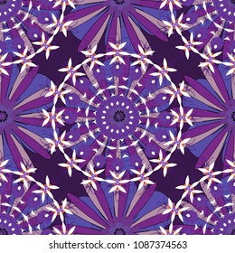 Endless texture for wrapping, textiles, paper in blue, green and white colors. Vector floral seamless pattern. Soft design.