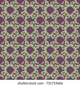 Endless texture for wrapping, textiles, paper in yellow, beige and gray colors. Vector floral seamless pattern. Soft design.