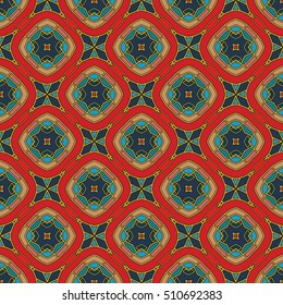 The endless texture.Vector ornaments. Gold edges, different color shapes. Abstract geometric illustration. Sacred geometry. Pattern for website, corporate style, party invitation, wallpaper.