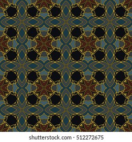 The endless texture.Vector ornaments with gold edges. Abstract geometric illustration. Pattern for website, corporate style, party invitation, wallpaper.