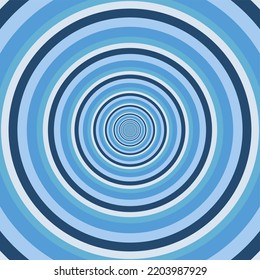 Un túnel sin fin en tonos azules. Ilustración vectorial.