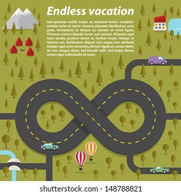 Endless vacation. Vector illustration.