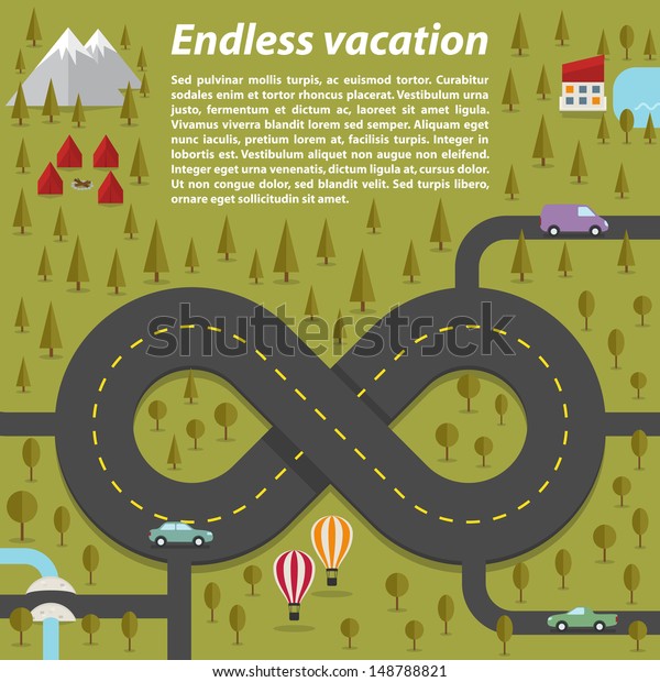 Endless vacation. Vector\
illustration.