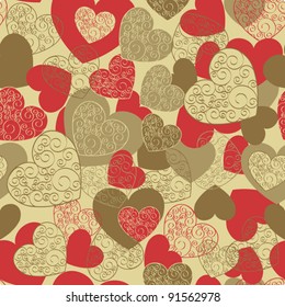 Endless Valentine background pattern