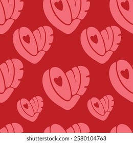 Endless Valentine Heart Seamless Pattern, Valentine Day Seamless Pattern, Background, Illustration