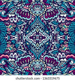 Endless vector doodle art tehture. Seamless pattern hippie vintage seamless texture handdrawn. Ethnic style , boho chic, tribal surface design