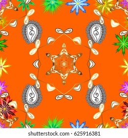 Endless Vector illustration. Cartoon trace doodles New Year season seamless pattern. Graphics detailed, with lots of objects background.
