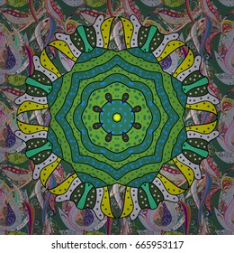 Endless Vector illustration. Cartoon trace doodles New Year season seamless pattern. Graphics detailed, with lots of objects background.