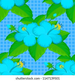 Endless vector texture for romantic design, decoration, greeting cards, posters, wrap, for textile print and fabric. Floral seamless pattern with bright summer flowers in blue, green and yellow colors