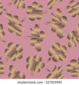 Endless vector texture for romantic design, decoration, greeting cards, posters, for textile print and fabric. Floral seamless pattern with bright summer flowers in beige, neutral and brown colors.