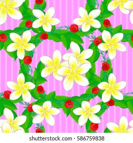 Endless vector texture for romantic design, decoration, greeting cards, posters, invitations, wrapping, textile print or fabric. Floral seamless pattern with bright summer flowers on pink background.