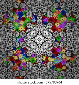 Endless vector texture for romantic design, decoration, greeting cards, posters, wrapping, for textile print and fabric. Floral seamless pattern with bright summer flowers colorful.