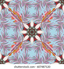 Endless vector texture for romantic design, decoration, greeting cards, posters, wrapping, for textile print and fabric. Floral seamless pattern with bright summer flowers in colors.