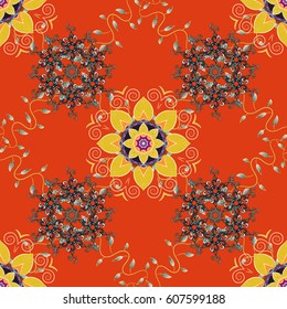 Endless vector texture for romantic design, decoration, greeting cards, posters, wrapping, for textile print and fabric. Floral seamless pattern with bright summer flowers in colors.