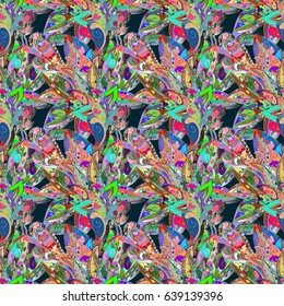 Endless vector texture for romantic design, decoration, greeting cards, posters, wrapping, for textile print and fabric. Floral seamless pattern with bright summer flowers in blue colors.