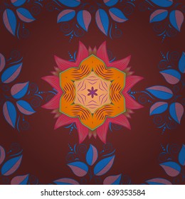 Endless vector texture for romantic design, decoration, greeting cards, posters, wrapping, for textile print and fabric. Floral seamless pattern with bright summer leaves in blue colors.