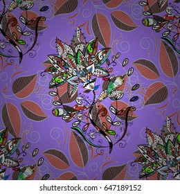 Endless vector texture for romantic design, decoration, greeting cards, posters, wrapping, for textile print and fabric. Floral seamless pattern with bright summer leaves in blue colors.